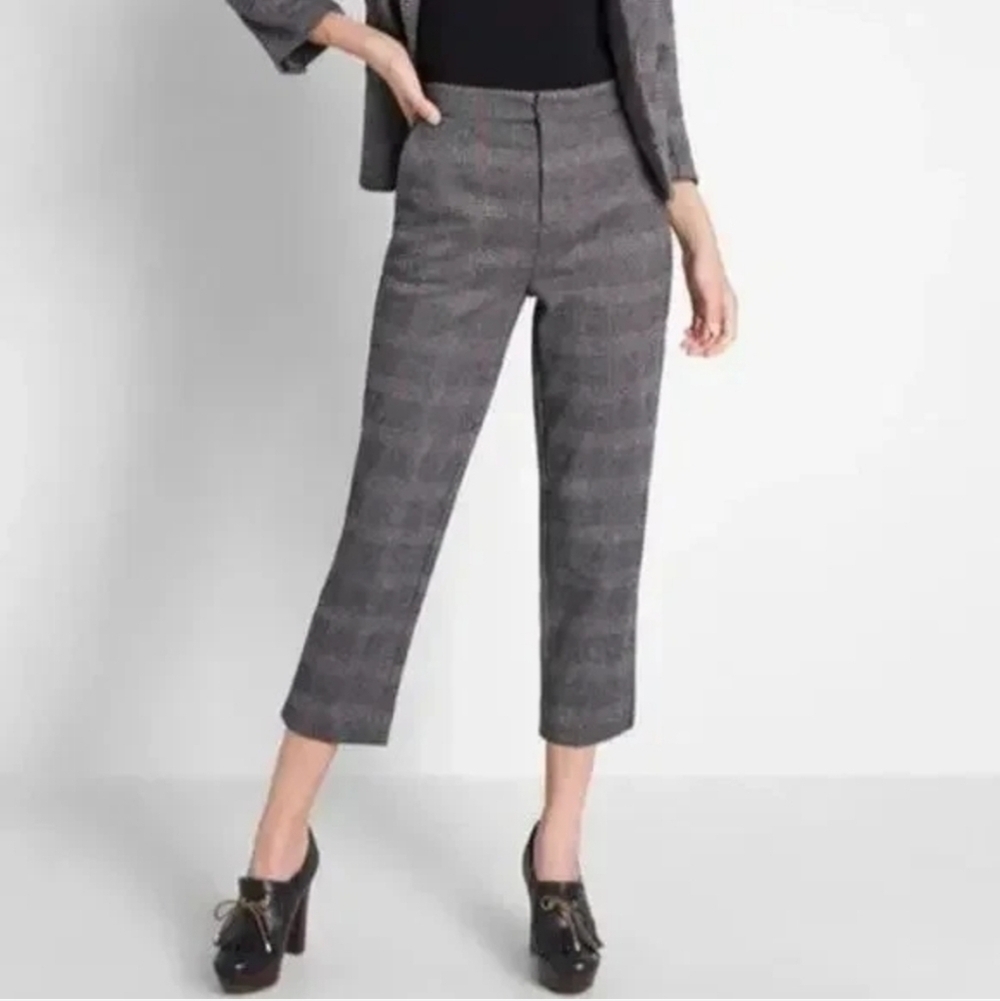 Modcloth Timeless Tailoring Crop Plaid Pants